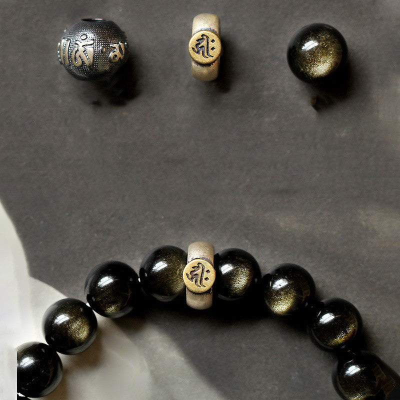 Braccialetto purificante in ossidiana con Buddha Stones e zodiaco cinese - image 17