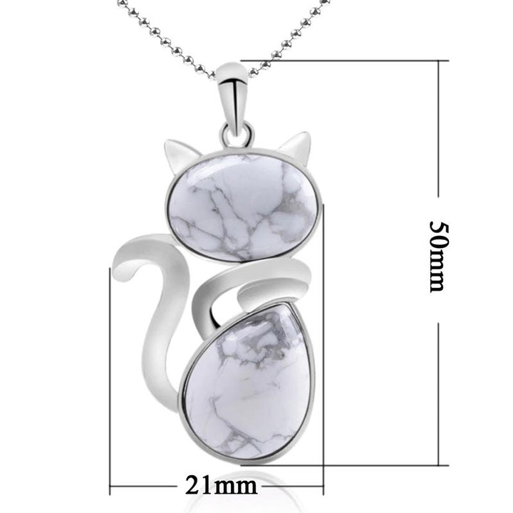 "Save A Cat" Collana con ciondolo amante dei gatti con motivo a gatto carino e protezione in cristallo naturale - image 16