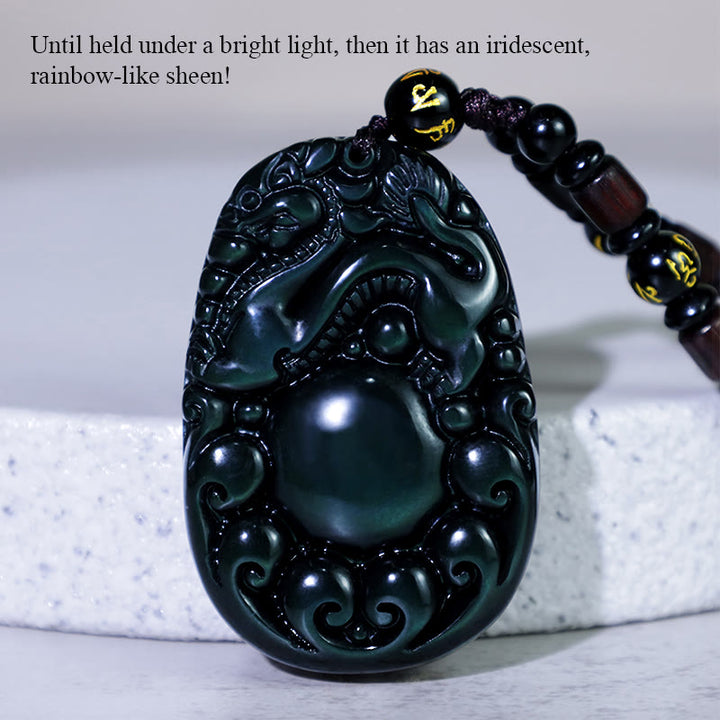 Collana Buddha Stones Tibetano Arcobaleno Positivo Ossidiana PiXiu - image 4
