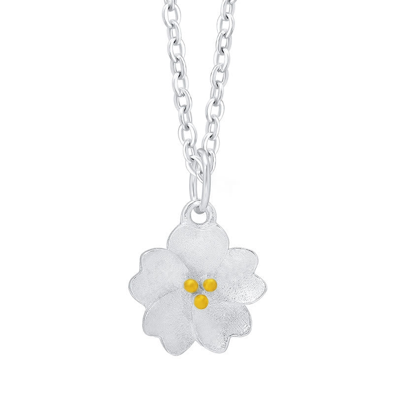 Collana con ciondolo a forma di fiore di ciliegio in argento sterling 925 con Buddha Stones e benedizione - image 10