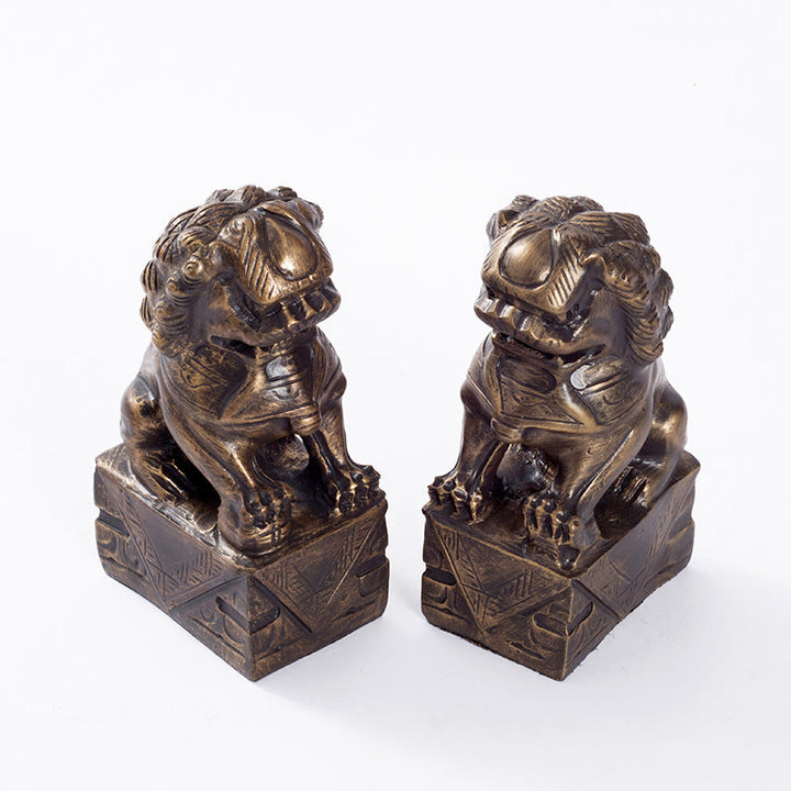 2 pezzi Statua di leone Coraggio Forza Resina Decorazione per casa e ufficio - image 9
