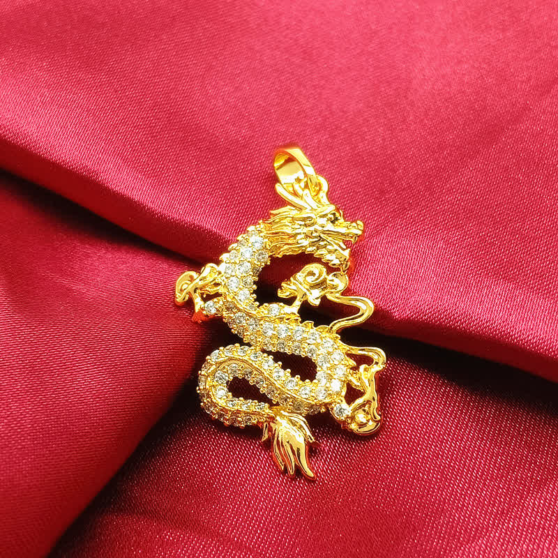 Collana con ciondolo di protezione del drago d'oro Buddha Stones - image 8