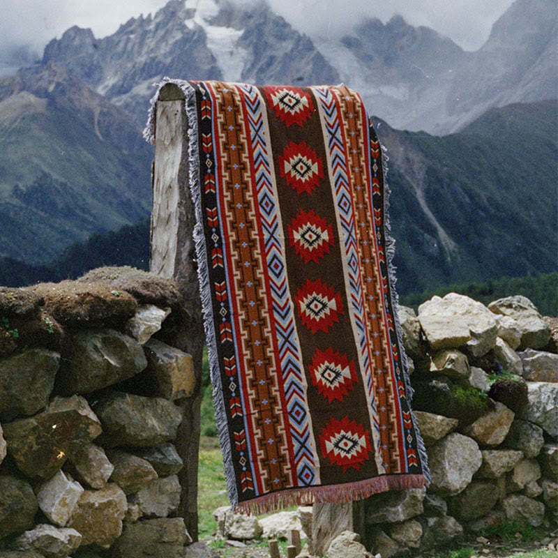 Coperta geometrica calda e confortevole per campeggio, casa, ufficio, letto