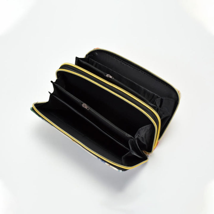 Portafoglio porta contanti con ricamo bifacciale Buddha Stones Peacock Shopping Purse - image 7