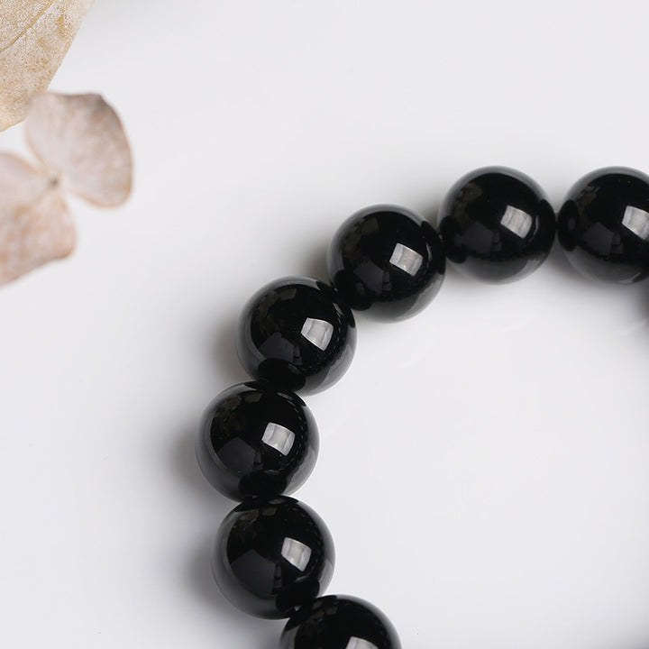 Bracciale Buddha Stones Onice Nero Naturale Fortuna