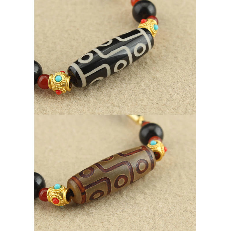 Buddha Stones Tibetano Nove Occhi Dzi Bead Protezione Benedizioni Collana Pendente - image 12