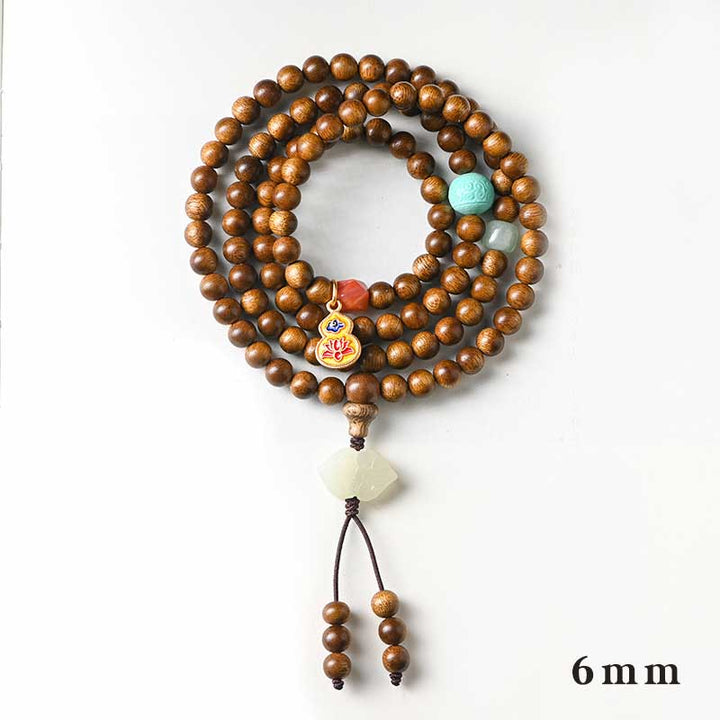 Braccialetto di protezione e calma in palissandro tibetano Buddha Stones Mala