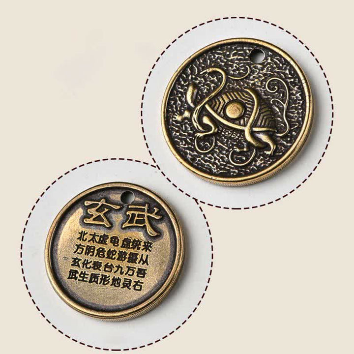 Buddha Stones Quattro Simboli Drago Azzurro Tigre Bianca Uccello Vermiglio Tartaruga Nera Portachiavi