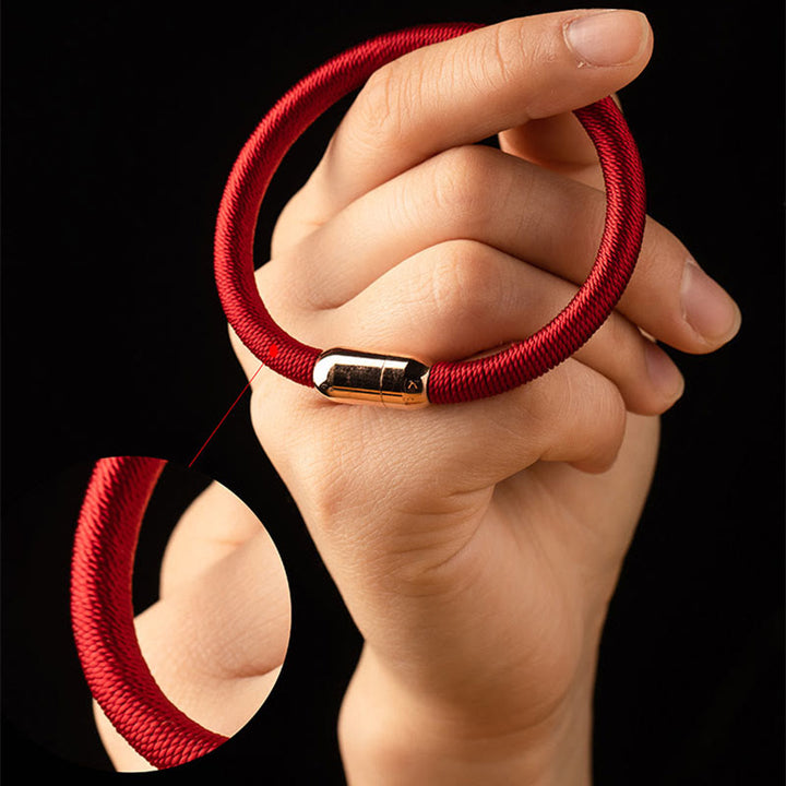 Braccialetto intrecciato con fibbia magnetica e protezione del nodo King Kong fatto a mano tibetano Buddha Stones