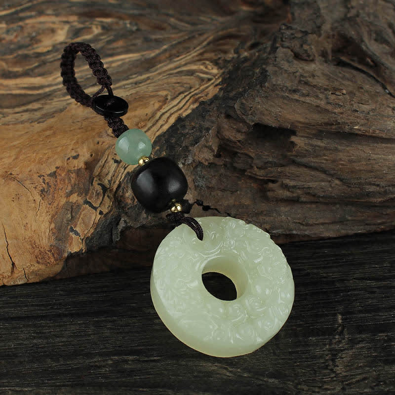 Buddha Stones PiXiu Jade Peace Buckle Abbondanza Ricchezza Portachiavi