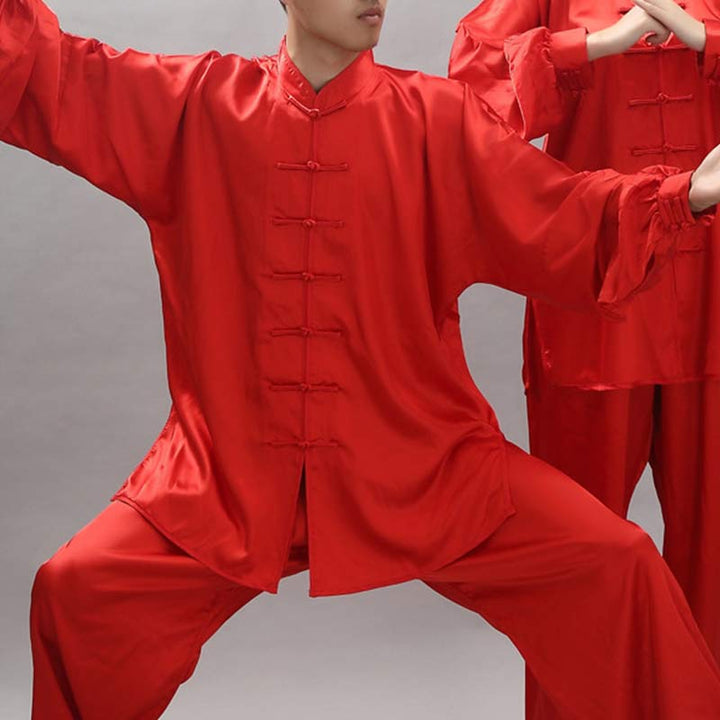 Buddha Stones Modello semplice Meditazione Preghiera Spirituale Zen Tai Chi Qigong Pratica Set di abbigliamento unisex - Rosso - 2XL- ADATTO A US/ UK/AU/ EU- XL - image 22