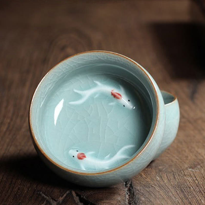 Buddha Stones Koi Fish colorato Tazza da tè in ceramica Kung Fu Tazza da tè Ciotola - image 36