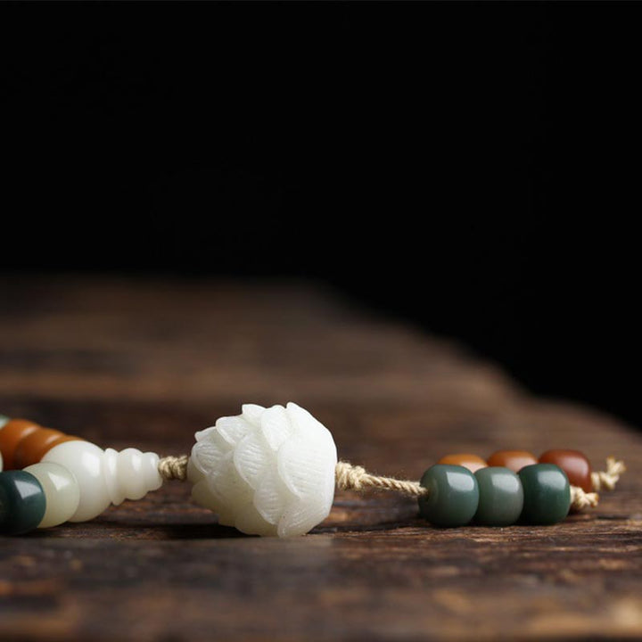 Collana con bracciale in pietra Bodhi Lotus Mala Harmony Buddha Stones