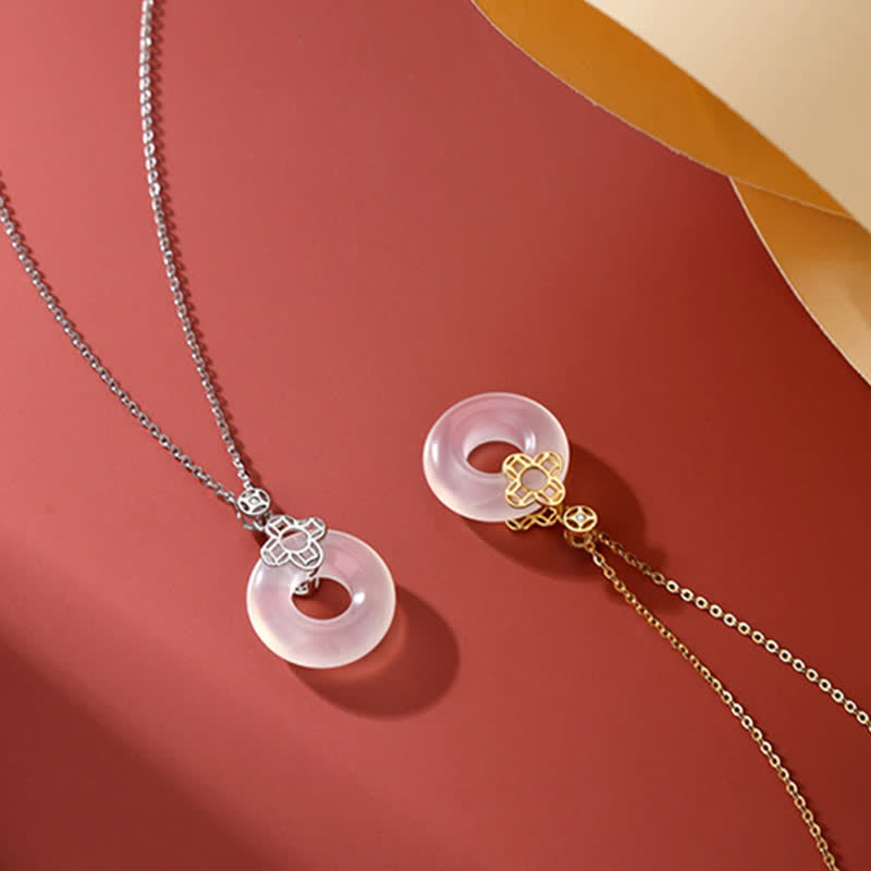 Collana pendente con Buddha Stones positivo in argento sterling 925 con moneta in calcedonio e fibbia per la pace - image 7