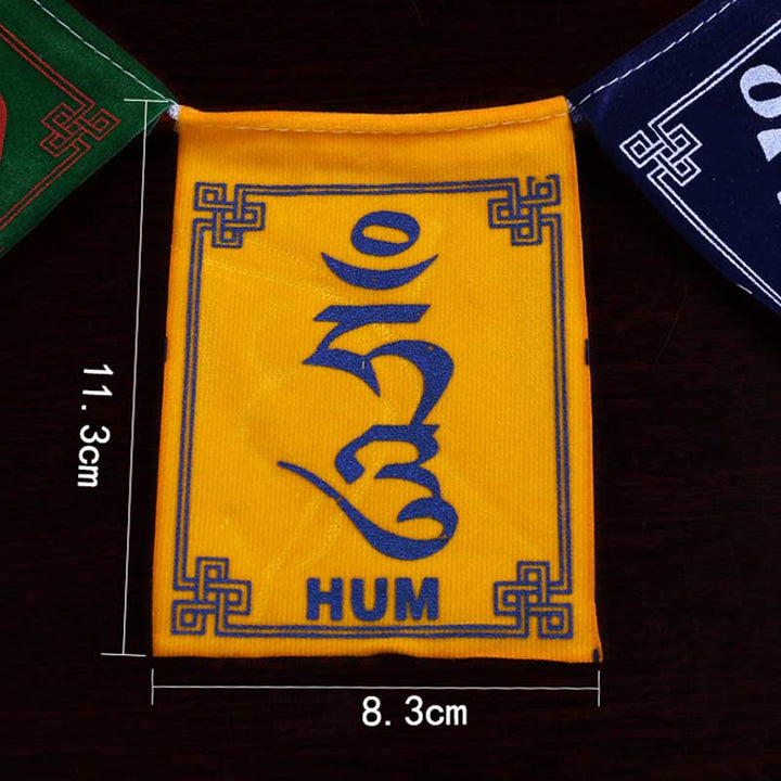 Bandiera decorativa per auto con la benedizione tibetana del cavallo a vento Om Mani Padme Hum, ideale per esterni, con preghiera e decorazione per auto. - image 21