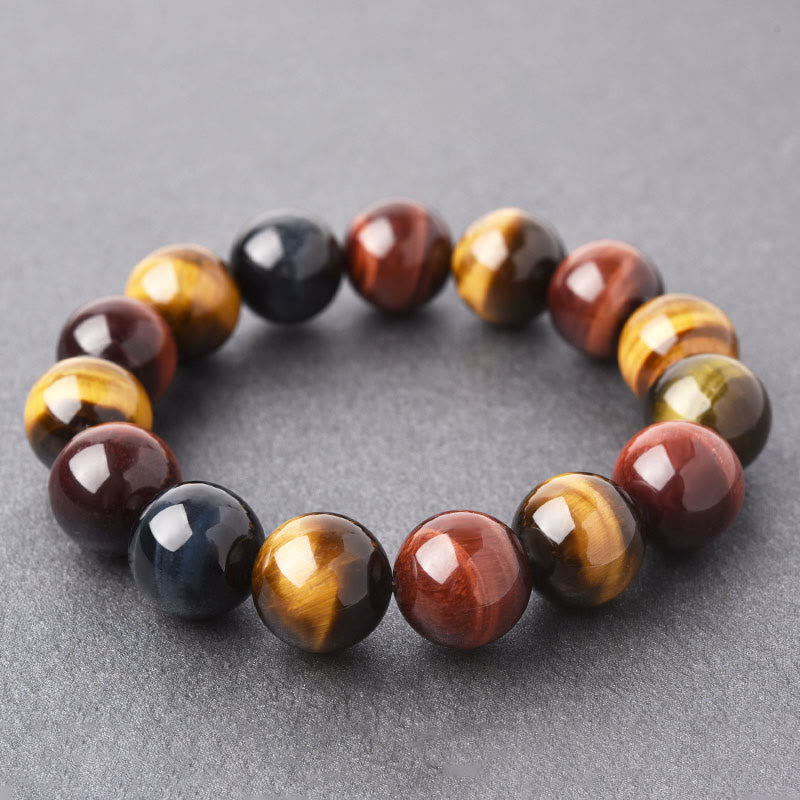 Braccialetto di protezione positiva con occhio di tigre naturale Buddha Stones