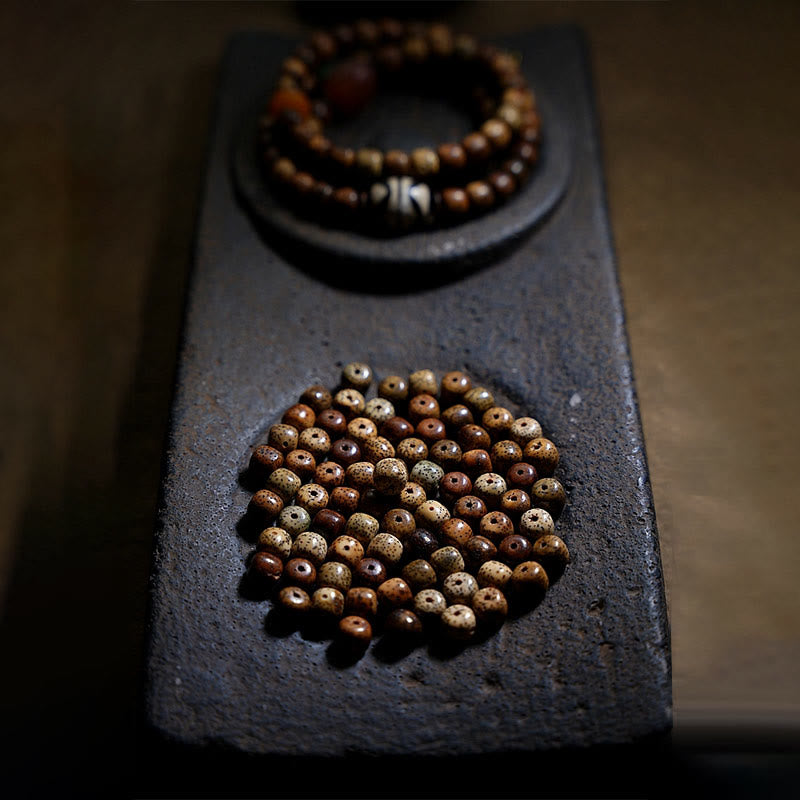 Buddha Stones Semi di Bodhi Tibetano Ambra Perline Dzi Agata Zakiram Dea della Ricchezza Perline Bracciale Triplo Avvolgimento