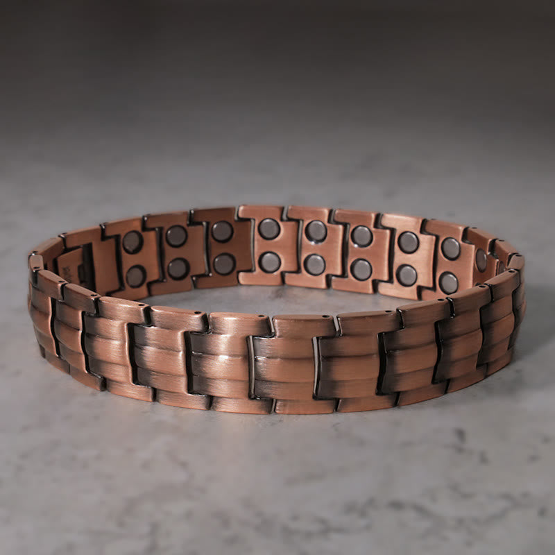 Bracciale rigido magnetico vintage in rame massiccio - image 1