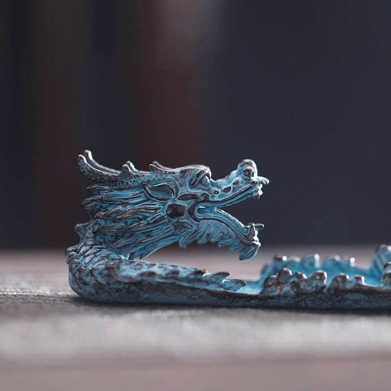 Buddha Stones, bruciatore di incenso in lega con forza del drago di buon auspicio, decorazione