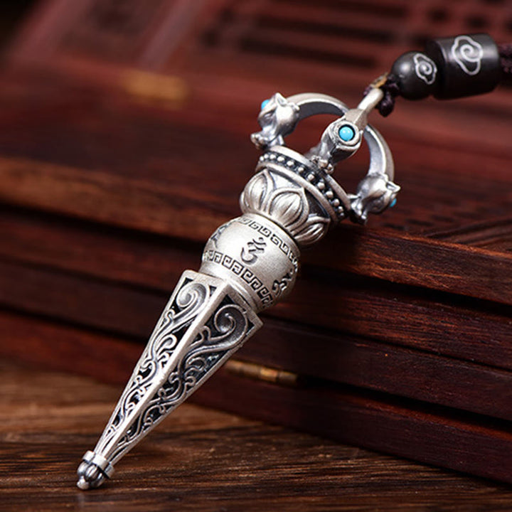 Ciondolo con collana girevole Buddha Stones tibetano Om Mani Padme Hum Dorje Vajra Design Wisdom - image 2