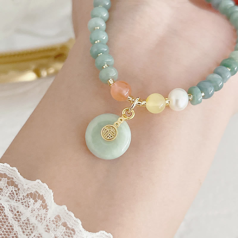 Buddha Stones, giada naturale di Hetian, perle, fibbia della pace, carattere Fu, zucca, borsa dei soldi, quarzo fragola, braccialetto della fortuna PiXiu