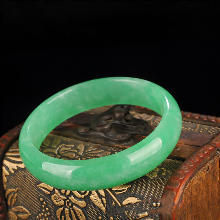 Bracciale rigido Buddha Stones, quarzite e giada, per guarigione, abbondanza e protezione. - image 3