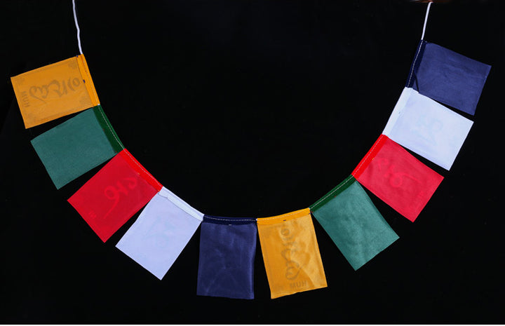 Bandiera decorativa per auto con la benedizione tibetana del cavallo a vento Om Mani Padme Hum, ideale per esterni, con preghiera e decorazione per auto. - image 23