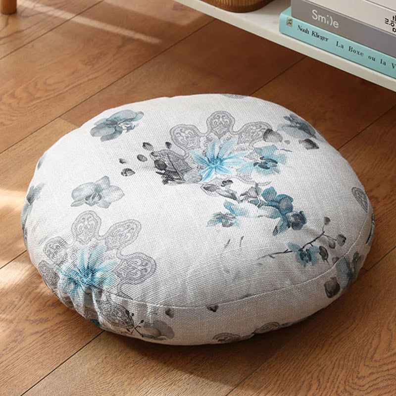 Cuscino per seduta da meditazione in lino con motivo semplice Buddha Stones e loto, decorazione per la casa e il soggiorno - Staccabile - Circa 40 cm × 10 cm (possibili leggere variazioni) - AliceBlue - image 18
