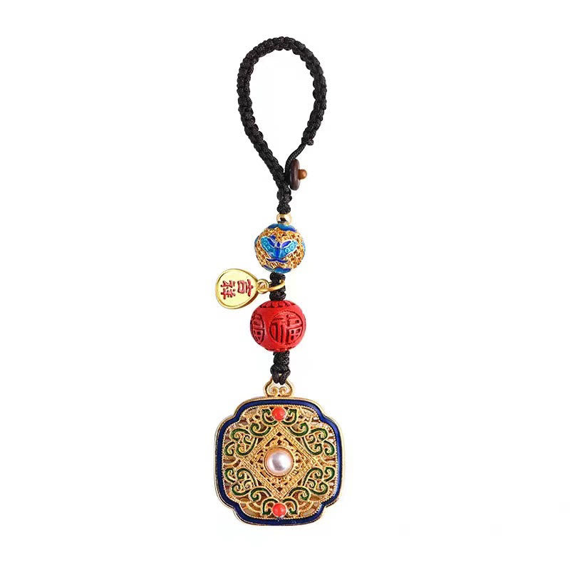 Portachiavi con ciondolo a forma Buddha Stones Fu Character Blessing Ruyi - image 11