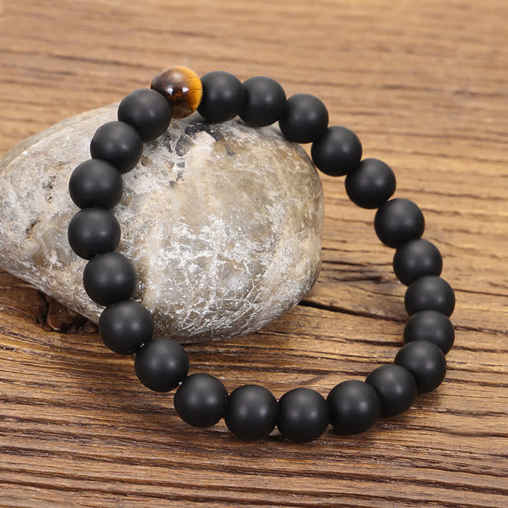 Buddha Stones 108 Mala Beads Pietra smerigliata Occhio di tigre Bracciale Collana Pendente