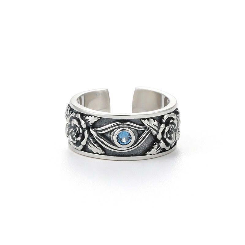 Anello regolabile con protezione in cristallo con occhio di Horus Buddha Stones - image 5