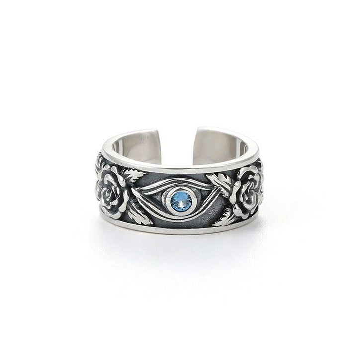 Anello regolabile con protezione in cristallo con occhio di Horus Buddha Stones - image 5