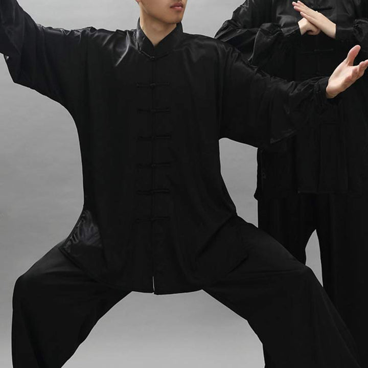 Buddha Stones Modello semplice Meditazione Preghiera Spirituale Zen Tai Chi Qigong Pratica Set di abbigliamento unisex - Nero - 3XL- ADATTO A USA/ UK/AU/ EU- 2XL - image 31