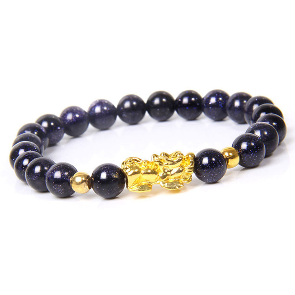 Bracciale della ricchezza in ossidiana Pixiu fortunata con Buddha Stones FengShui - image 2