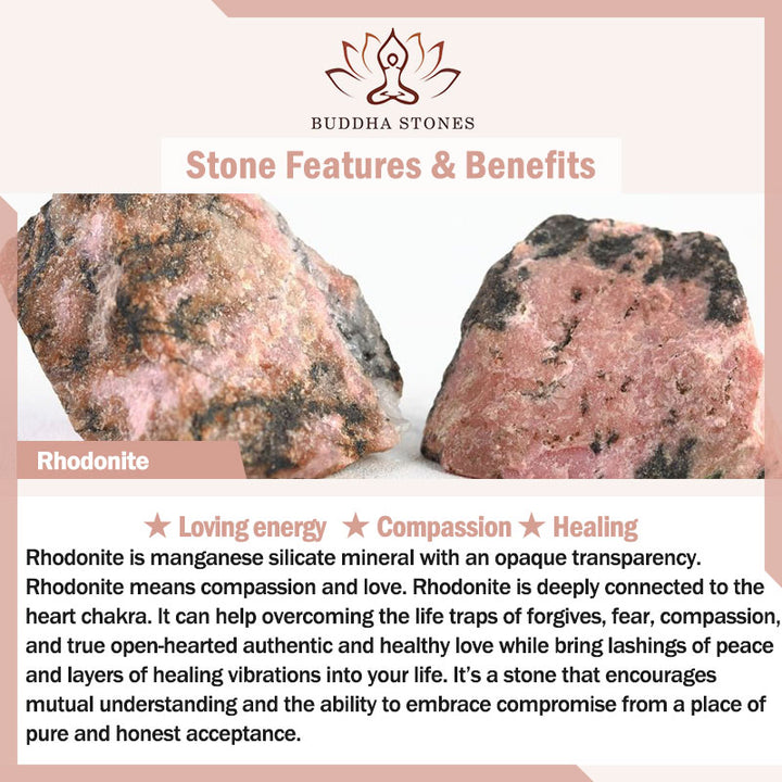 Braccialetto di perline curative con cuore d'amore in quarzo naturale Buddha Stones