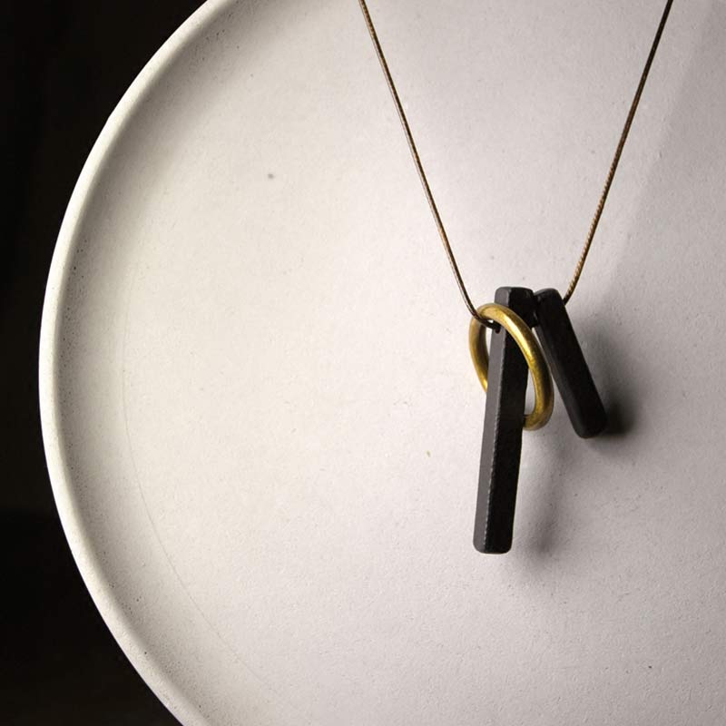 Collana con ciondolo in legno di ebano e cerchio zen Buddha Stones , illuminazione - image 6
