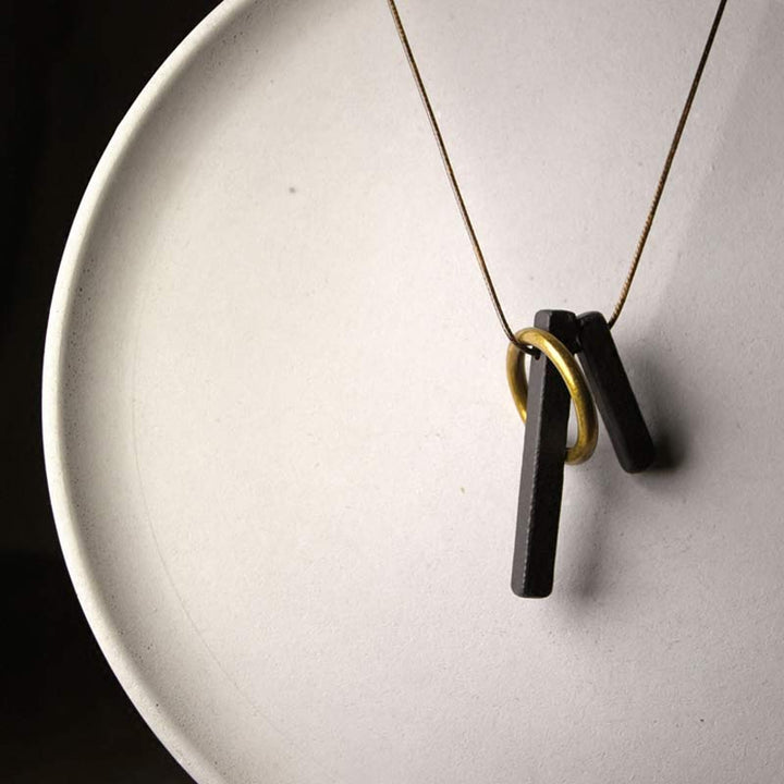 Collana con ciondolo in legno di ebano e cerchio zen Buddha Stones , illuminazione - image 6