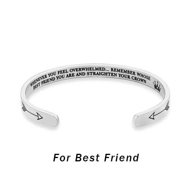 Braccialetti ispiratori Buddha Stones , regalo personalizzato per lei e lui, bracciale rigido con mantra inciso, gioielli a corona - Per il migliore amico - image 7