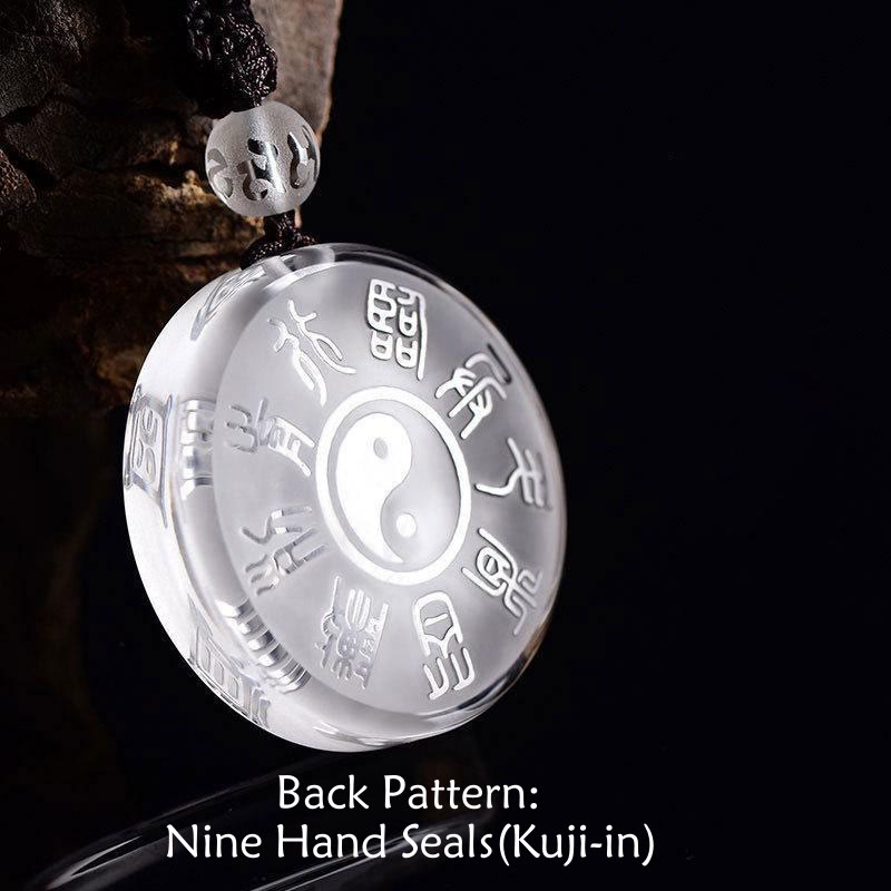 Buddha Stones Taoismo Cinque Montagne Sacre Simbolo Yin Yang Liuli Cristallo Equilibrio Collana Ciondolo Portachiavi - image 3