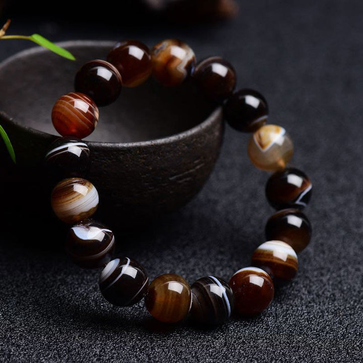 Braccialetto Buddha Stones Tibetano Sardonyx Felicità Positivo