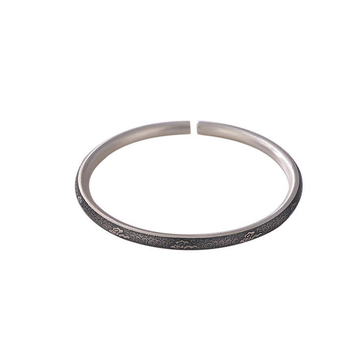 Braccialetto portafortuna vintage in argento sterling 999 con nuvole di buon auspicio, motivo Buddha Stones - image 7