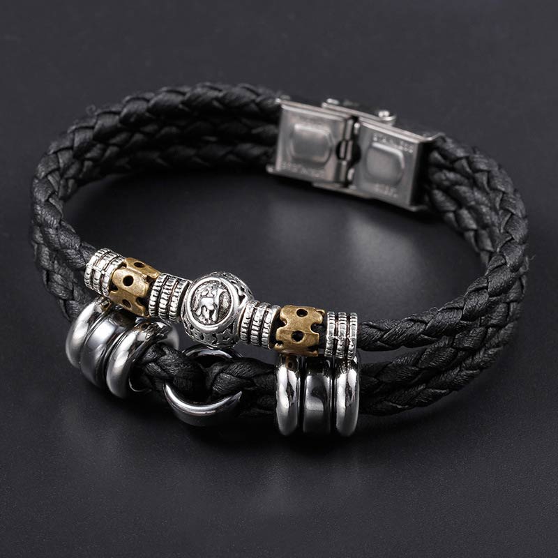 Braccialetto di protezione in ematite con le 12 costellazioni dello zodiaco Buddha Stones