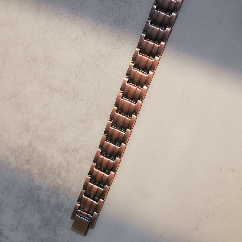 Bracciale rigido magnetico vintage in rame massiccio - image 2