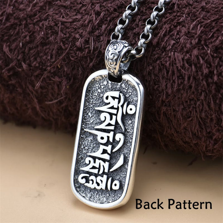 Buddha Stones 925 Sterling Silver Zakiram Dea della Ricchezza Om Mani Padme Hum Collana Pendente della Pace - image 3