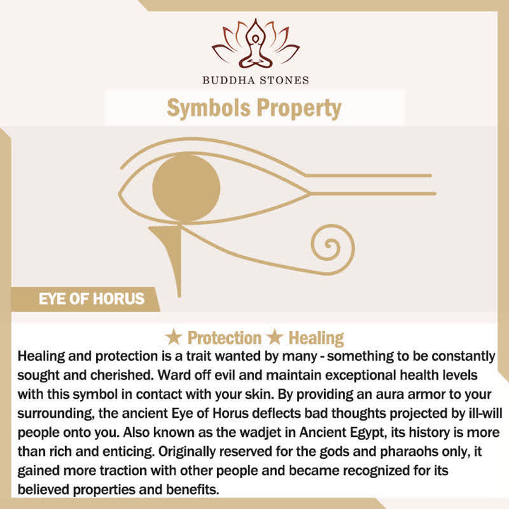 Bracciale rigido in rame con protezione dell'occhio di Horus Buddha Stones