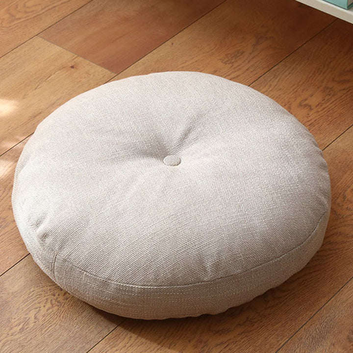Cuscino per seduta da meditazione in lino con motivo semplice Buddha Stones e loto, decorazione per la casa e il soggiorno - Staccabile - Circa 40 cm × 10 cm (possibili leggere variazioni) - Beige - image 7