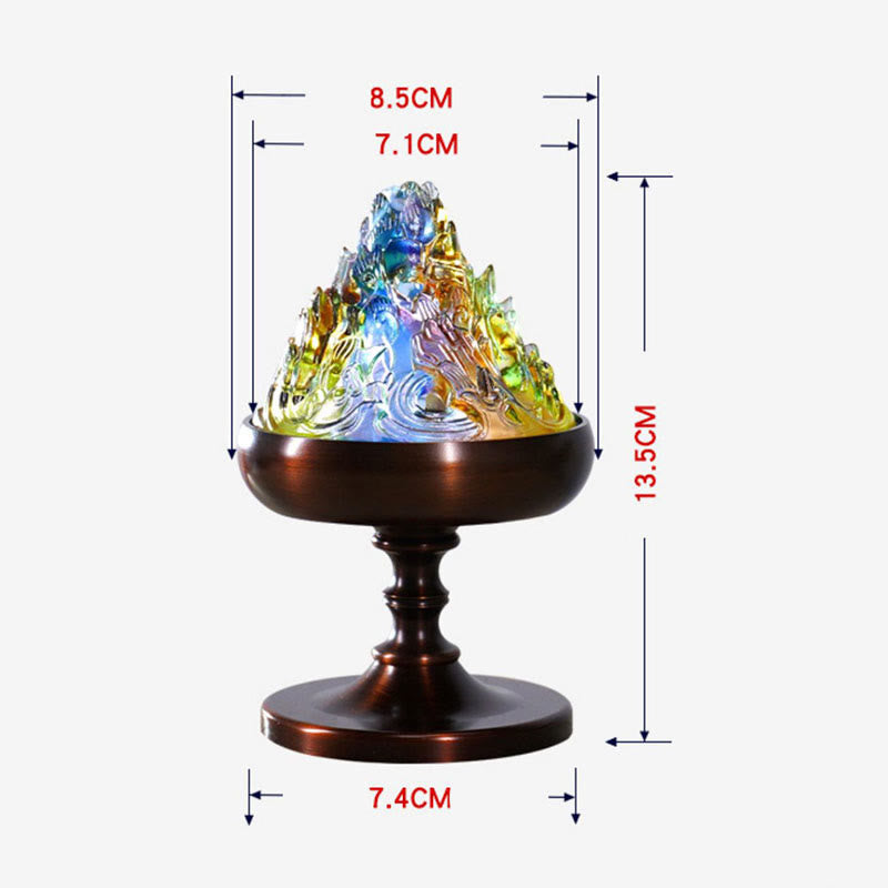 Bruciatore di incenso per meditazione curativa Liuli Crystal Mountain