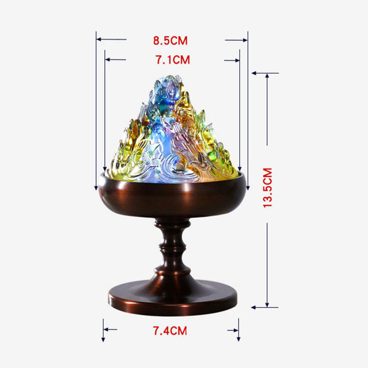Bruciatore di incenso per meditazione curativa Liuli Crystal Mountain