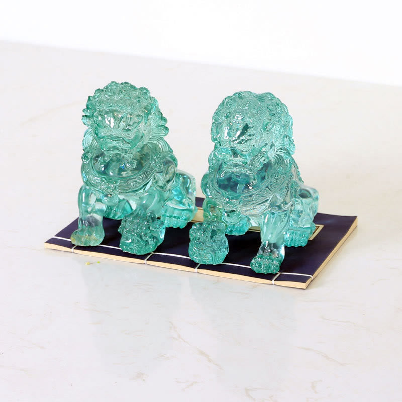 2 pezzi Statua di leone Coraggio Forza Resina Decorazione per casa e ufficio - image 1