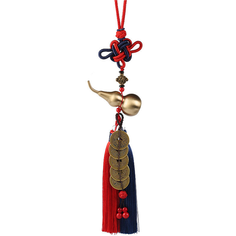 Buddha Stones Feng Shui Wu Lou Zucca Monete cinesi antiche Ricchezza Decorazione appesa per auto